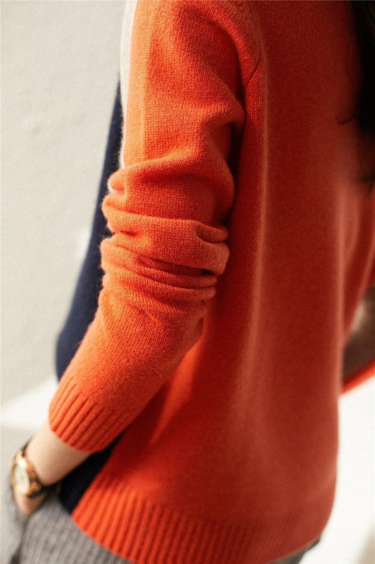 EB | Pullover mit Farbblock-Design und Modernem Schnitt - Perfekt für Büro und Freizeit