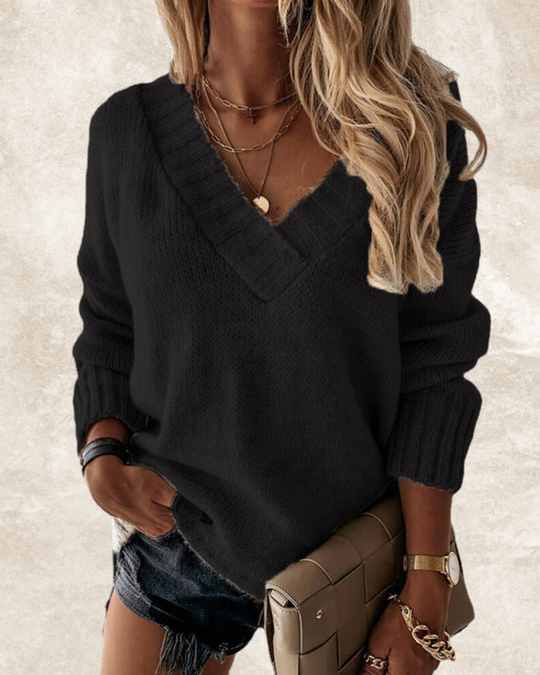 EB | Langärmliger V-Ausschnitt Pullover