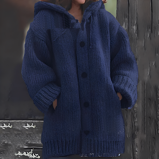 EB | Bequemer Strickcardigan mit Kapuze für Frauen