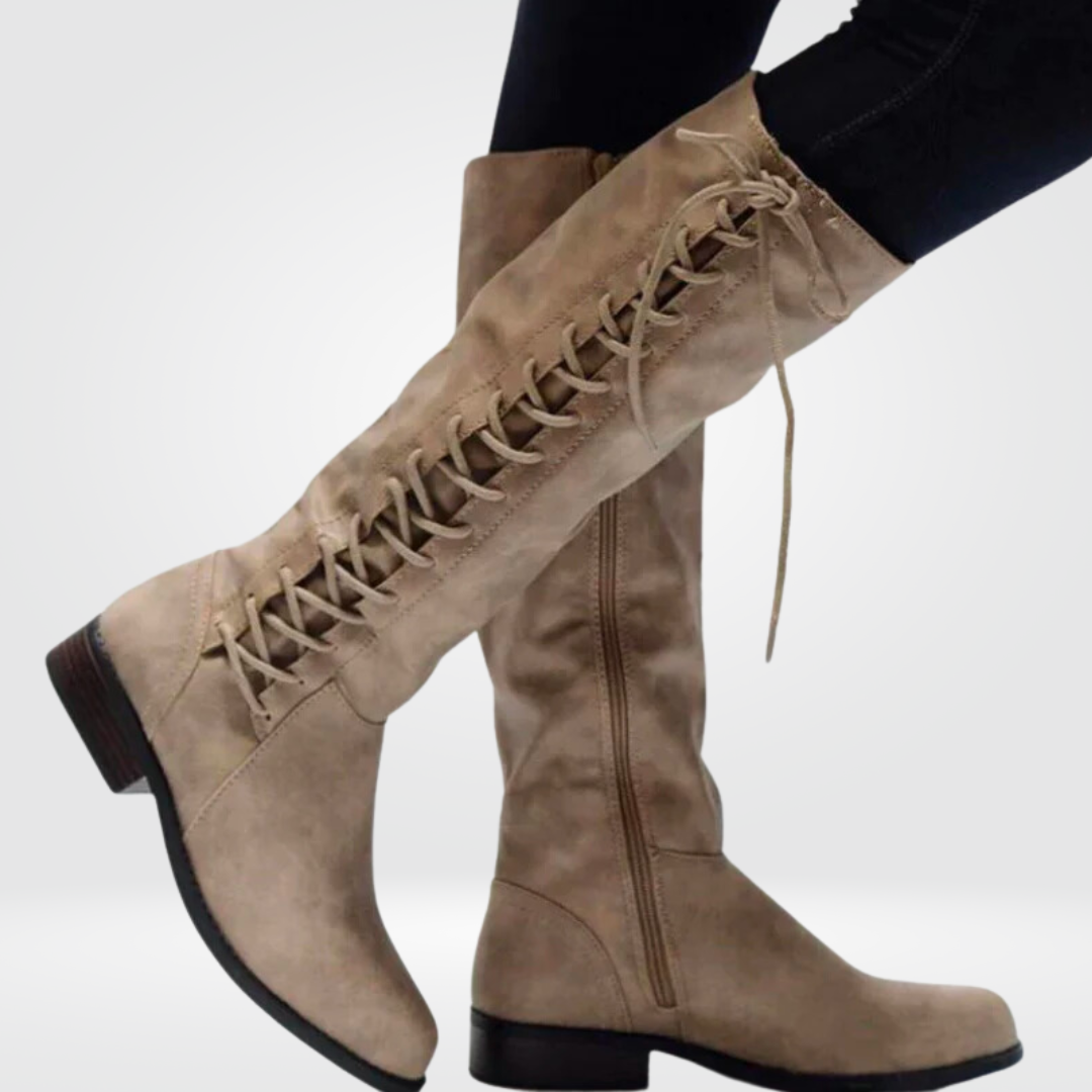 Damen Stiefel Hoch Bequem und Atmungsaktiv Textil EB