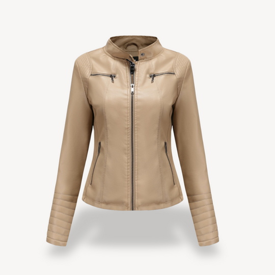 EB | Klassische Biker Kunstlederjacke Damen