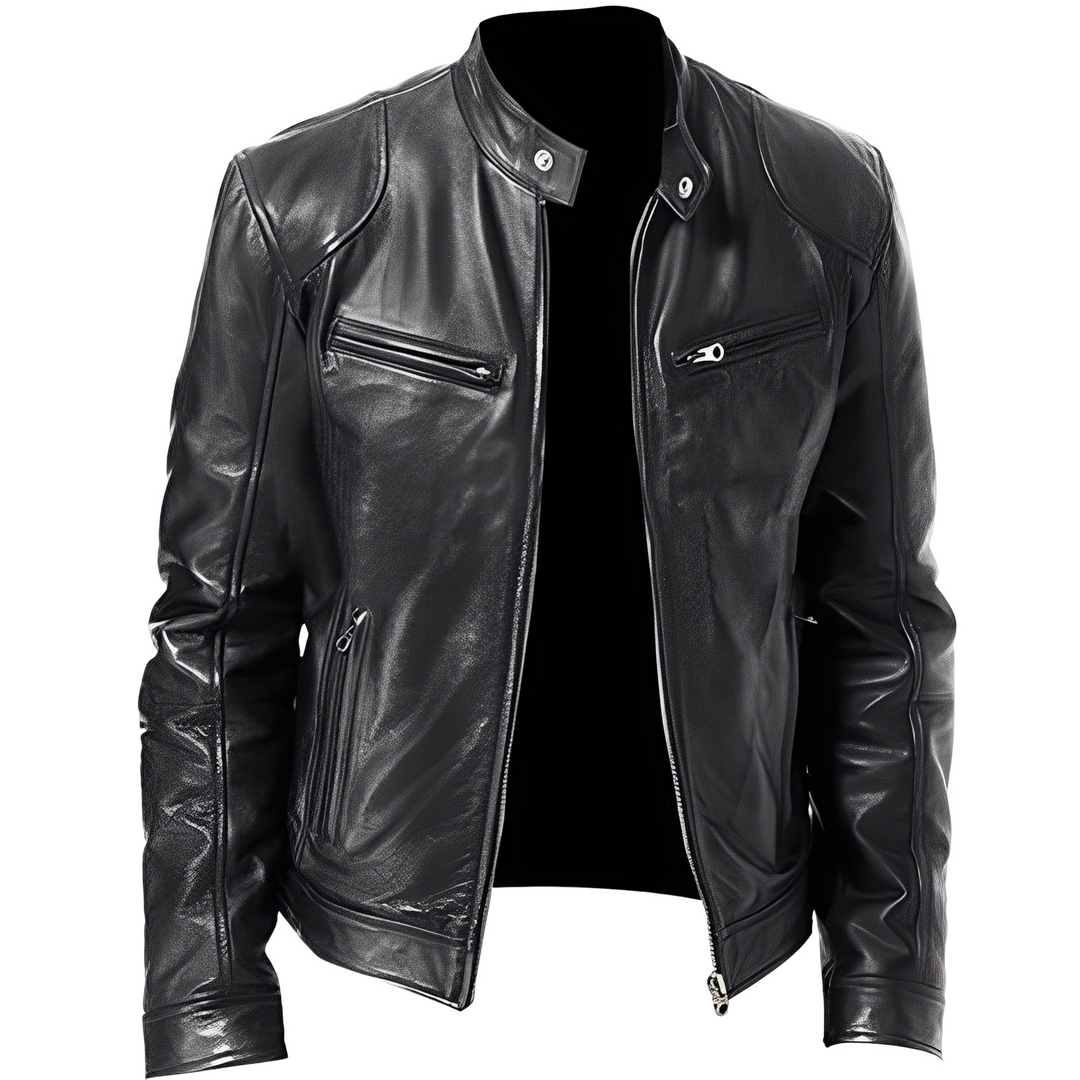 EB | Lässige, figurbetonte Lederjacke für Männer