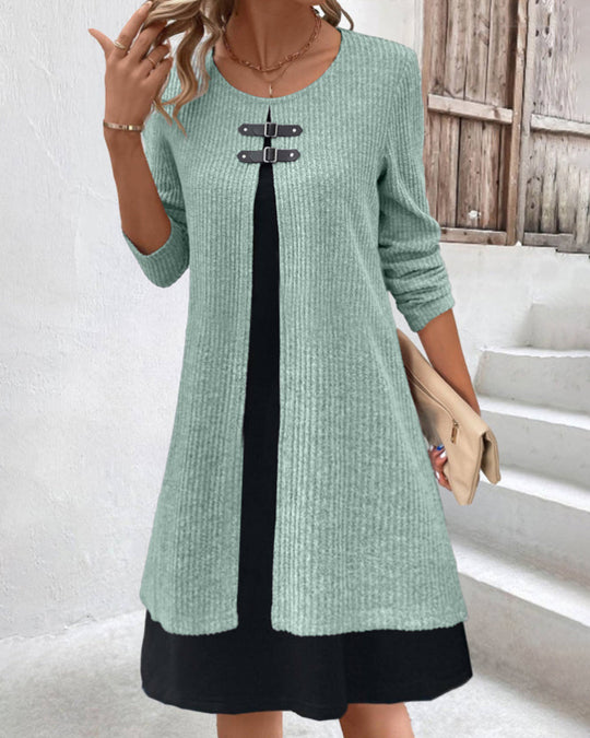 EB | Rippenkleid mit Langen Ärmeln