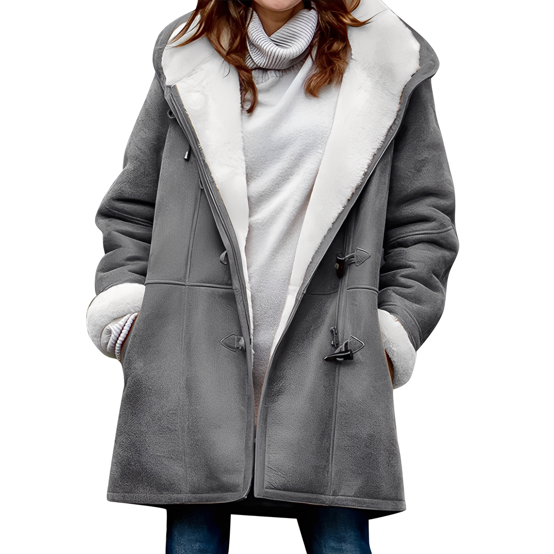 EB | Lässiger Duffle-Mantel mit Kapuze für Frauen