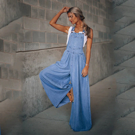 EB | Armelloser Trendiger Denim-Overall für Damen