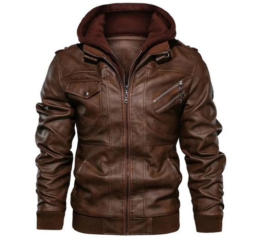 EB | Lederjacke mit Kapuze für Herren