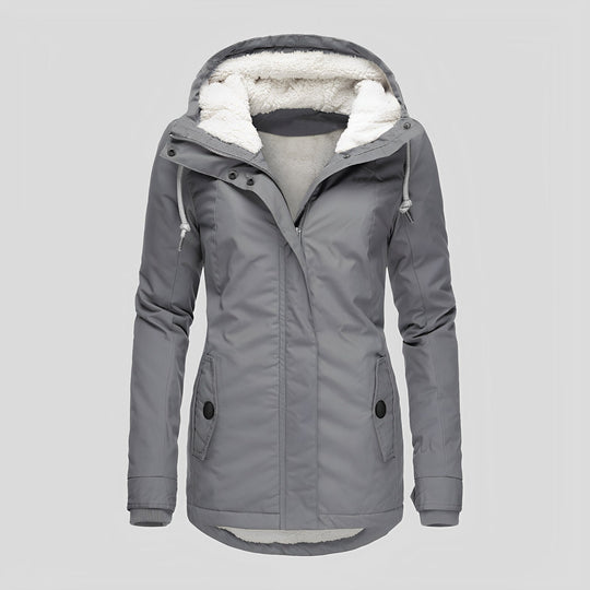 EB | Warmer Plissierte Jacke mit Kapuze für Frauen