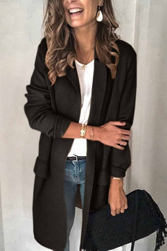 EB | Einfarbiger Blazer Mit Langen Ärmeln