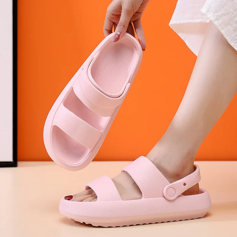 EB | Orthopädische Sandalen Comfort Plus Pantoletten mit Doppelriemen Gepolsterte, Lässige Slip-On-Sandalen