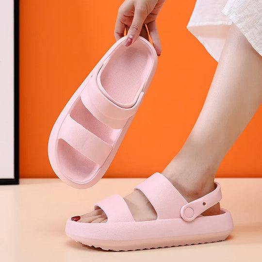 EB | Orthopädische Sandalen Comfort Plus Pantoletten mit Doppelriemen Gepolsterte, Lässige Slip-On-Sandalen