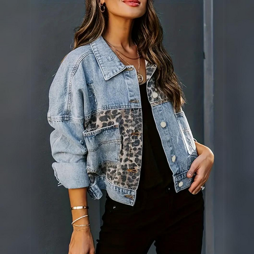 EB | Trendige Jeansjacke mit Leoprint