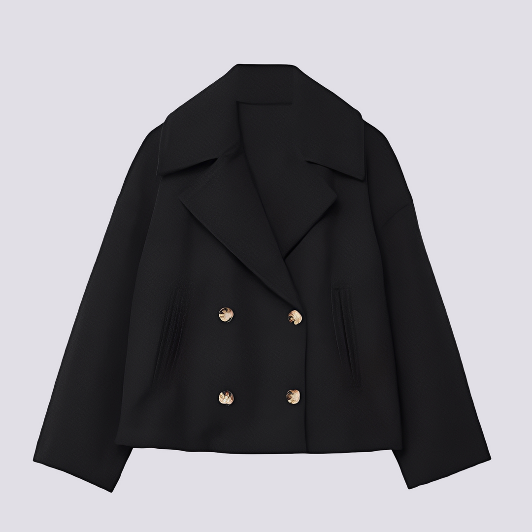 EB | Schicke kurze Wolljacke mit Reverskragen für Damen