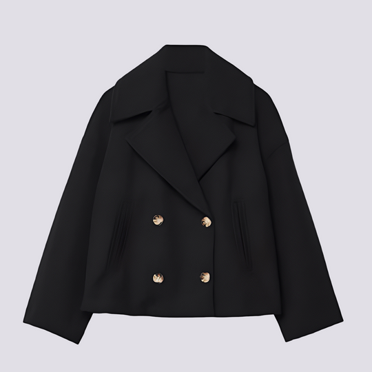 EB | Schicke kurze Wolljacke mit Reverskragen für Damen