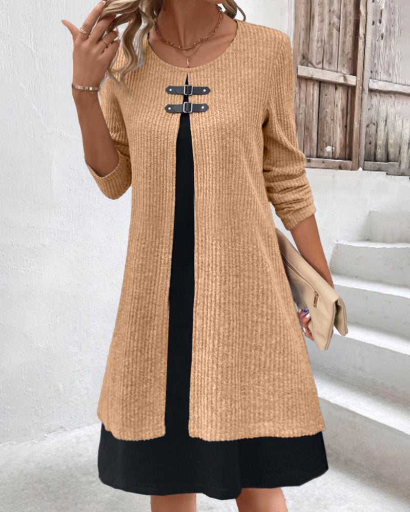 EB | Rippenkleid mit Langen Ärmeln
