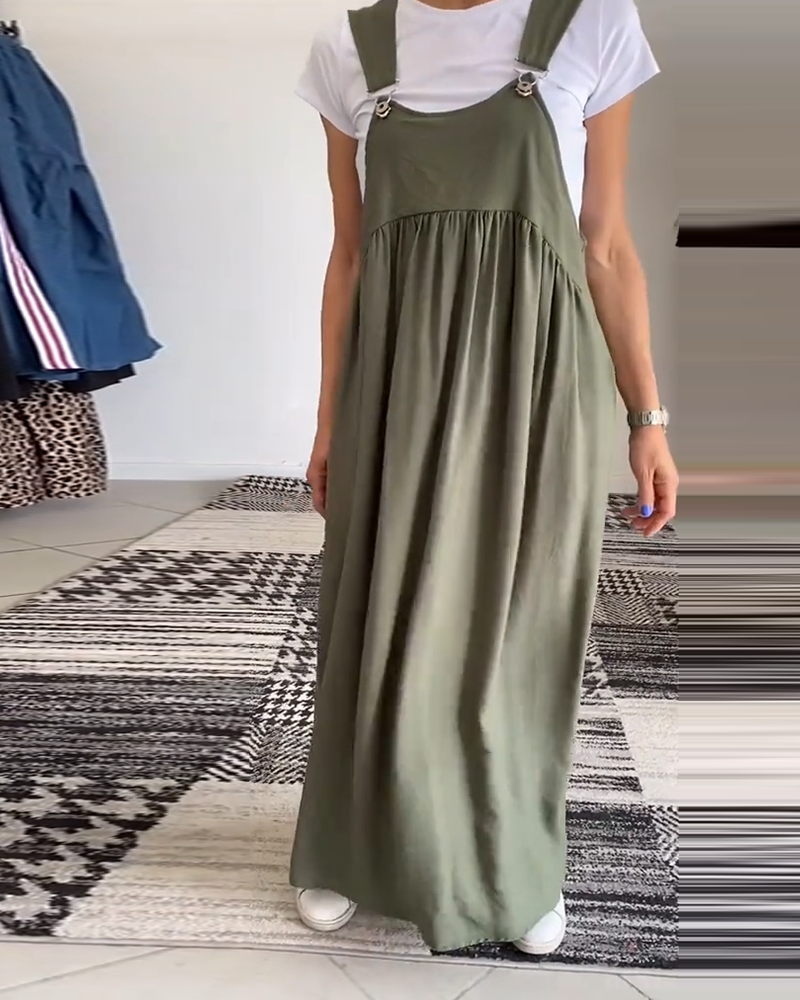 EB | Kleid Lässig Einfarbig Hosenträger