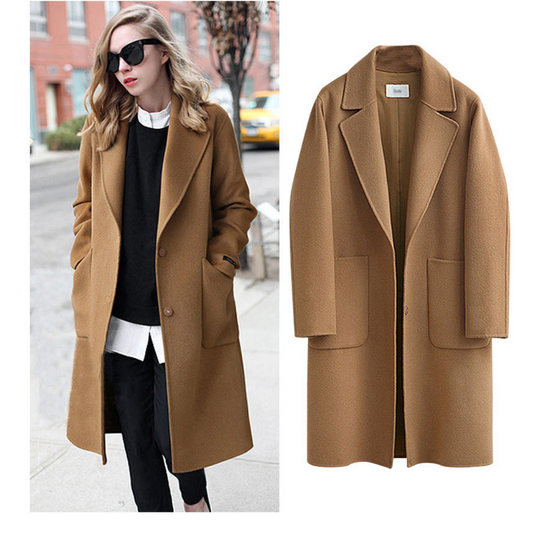 EB | Klassischer Winter Trenchcoat Für Damen Lang