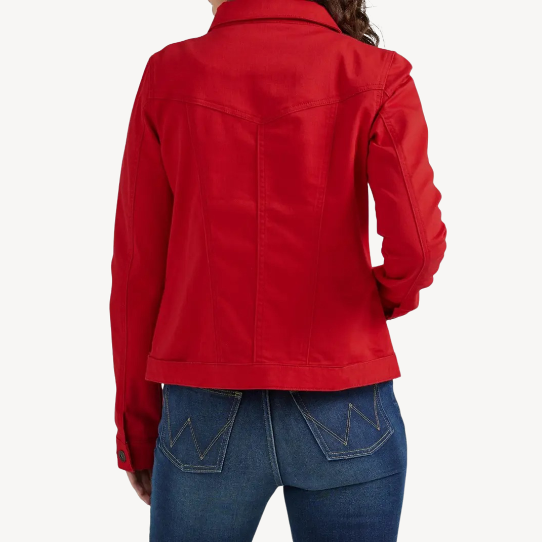 EB | Rote Denim Button-Up Jacke