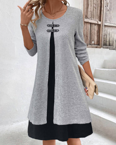 EB | Rippenkleid mit Langen Ärmeln