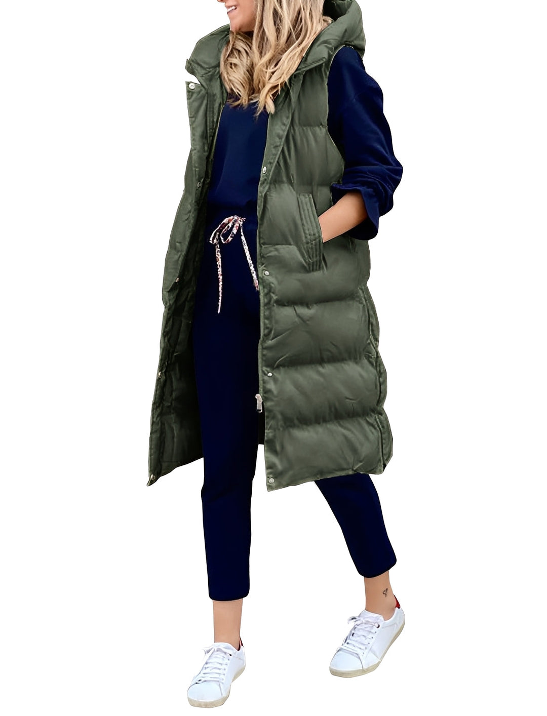 EB | Stylischer, Ärmelloser, Langer Weste-Mantel für Damen