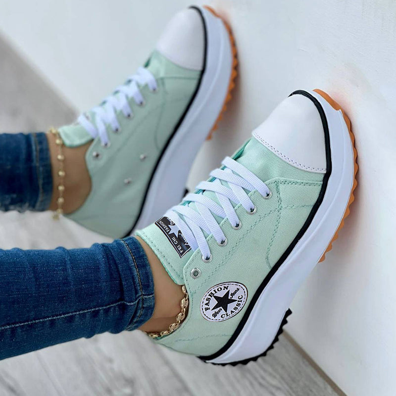 EB |Bequeme Schnürschuhe mit dicker Sohle