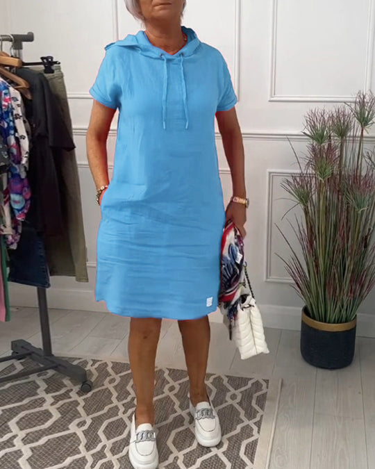 EB | Kurzärmliges Freizeitkleid mit Kapuze