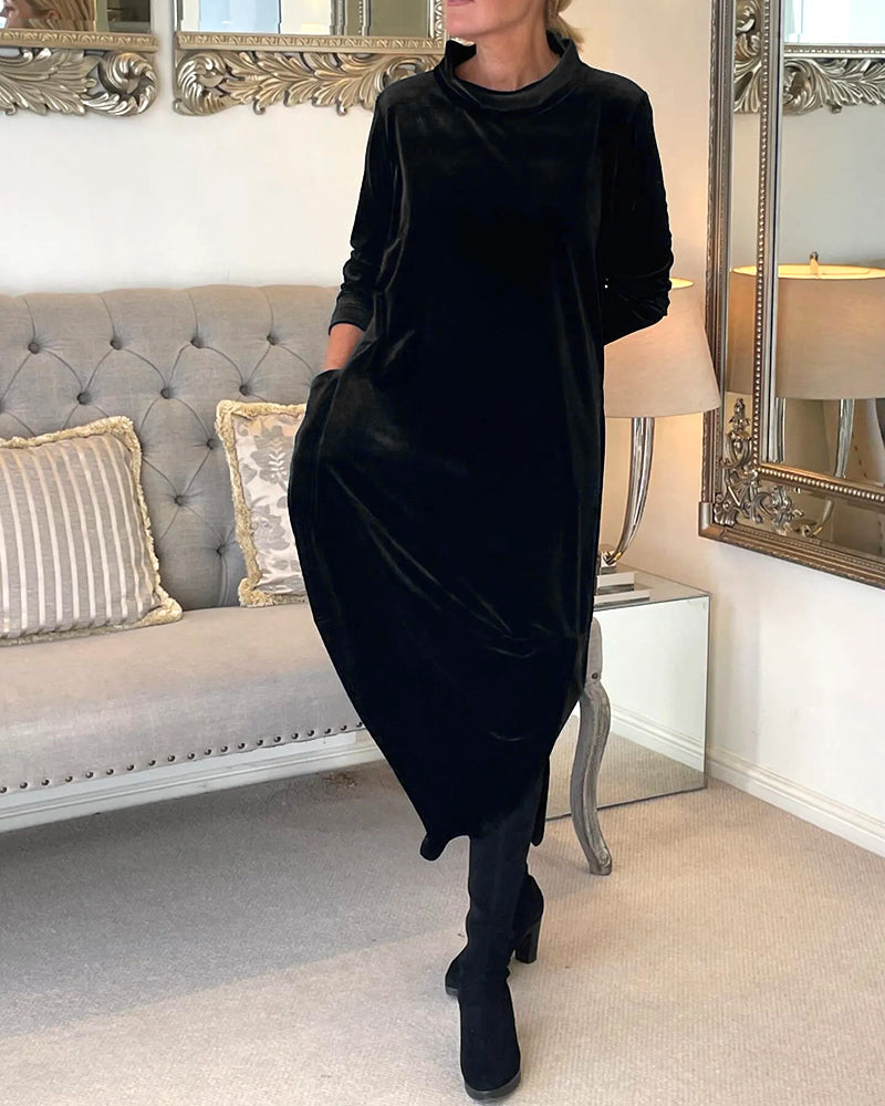 EB | Elegantes Samtkleid mit Bauchabdeckung