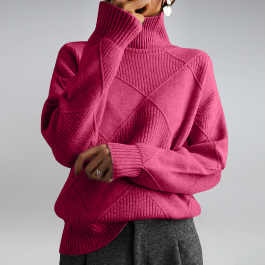 EB | Damenpullover - Rollkragen Lockere Passform Pullover