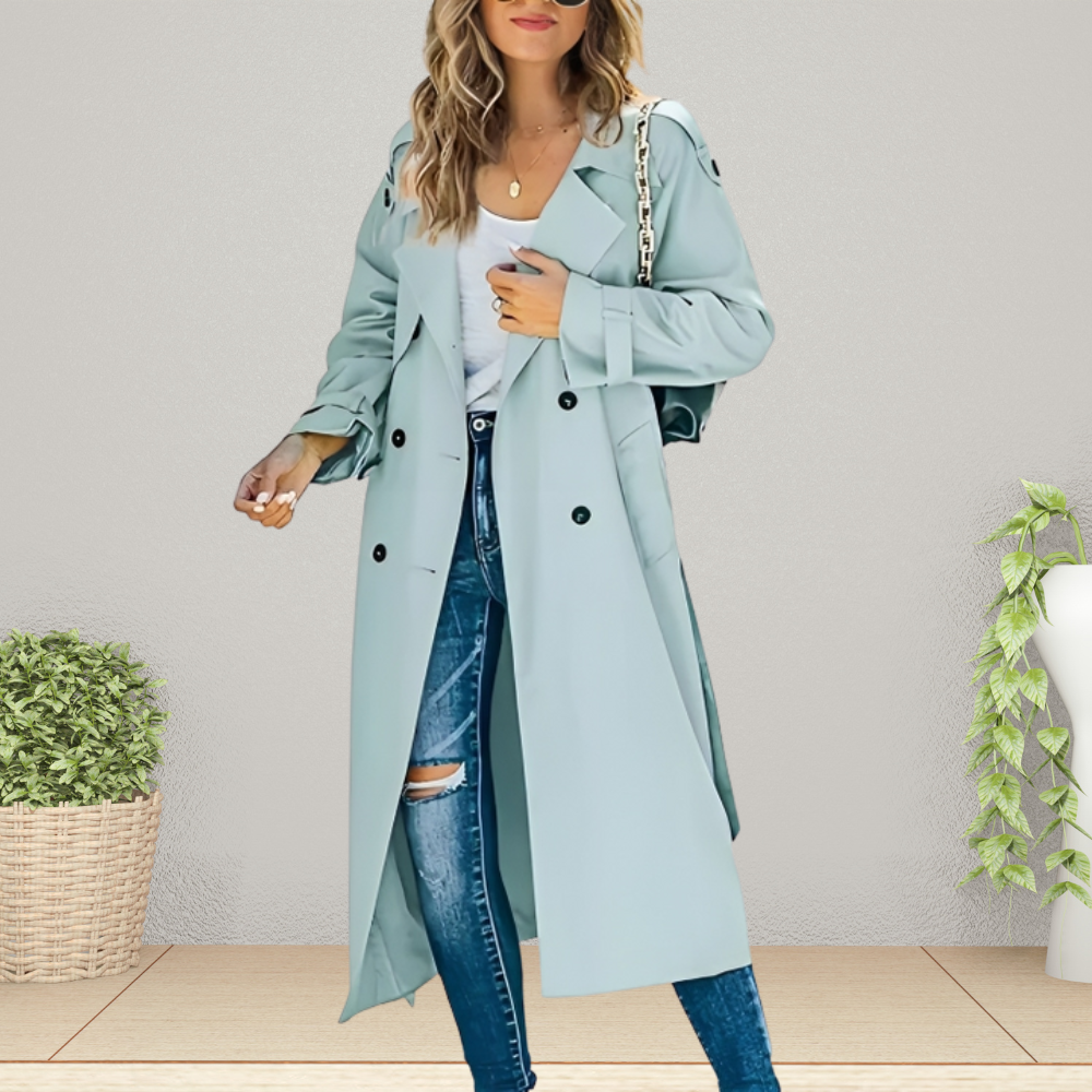 EB | Stilvoller Langer Trenchcoat - Bequem & Warm