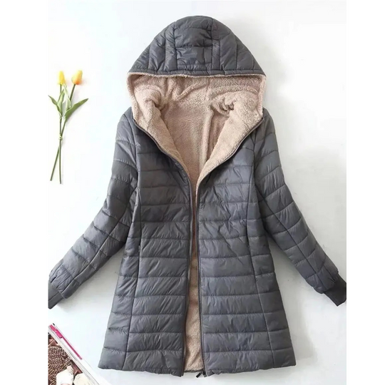 EB | Luxuriöse Fleecegefütterte gepolsterte Jacke mit Kapuze für zusätzlichen Komfort Ideal für Herbst/Winter