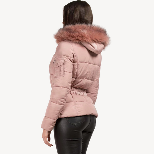 EB | Winter Gepolsterter Puffermantel mit Kunstfellkapuze Damen