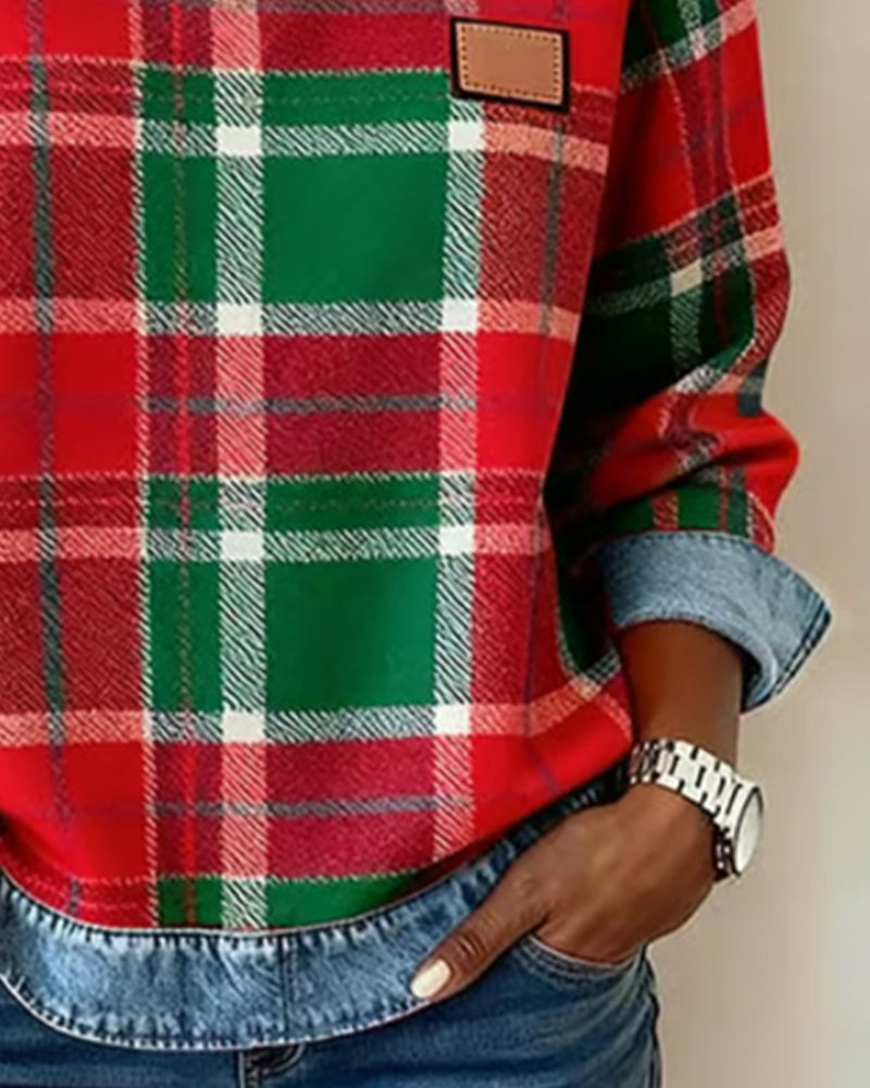 EB | Sweatshirt mit Karo Patchwork
