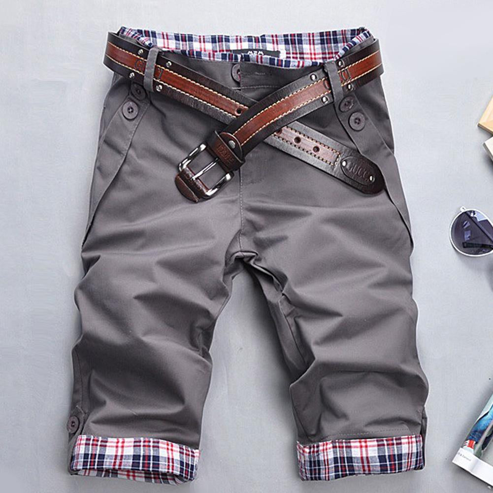 EB – Hochwertige Shorts mit Gürtel und Karomuster