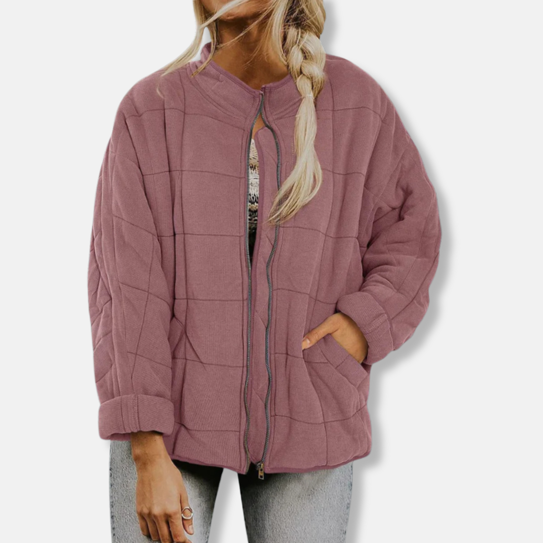 EB | Steppjacke - Oversized Fit - Stehkragen - Lange Ärmel - Reißverschlussverschluss