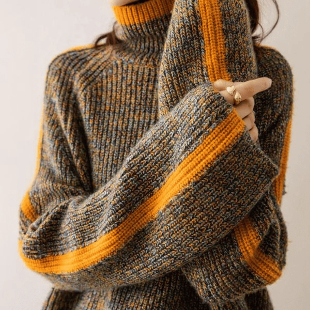 EB | Strickpullover mit Rollkragen Im Übergröße Stil