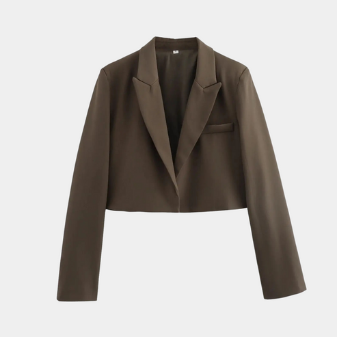 EB | Cropped Blazerjacke Maßgeschneiderte Langarm Open Front