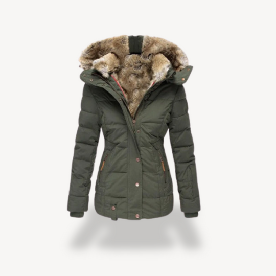 EB | Damen Pufferjacke mit Kunstpelzkapuze