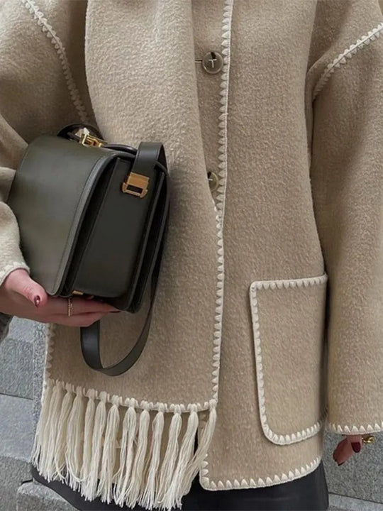 EB | Damen Langer Wollmantel für Den Herbst