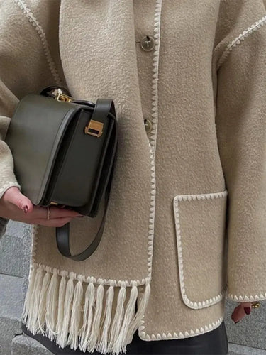 EB | Damen Langer Wollmantel für Den Herbst