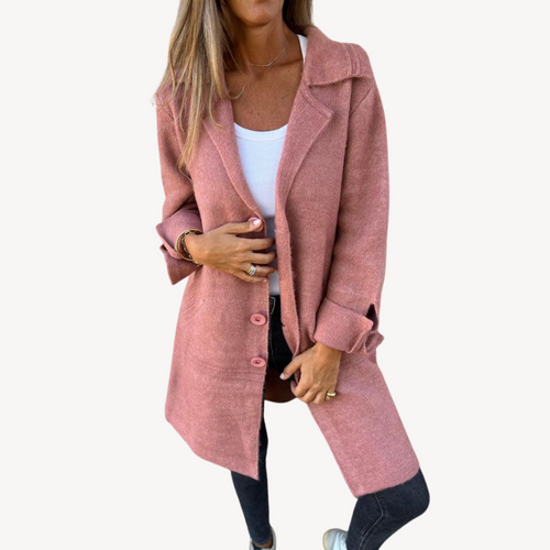 EB | Frauen Wollmischung Langjacke mit Knopfverschluss