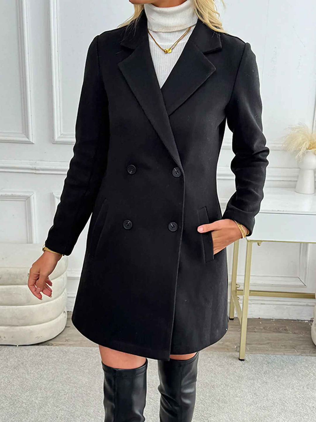 EB | Eleganter Blazer Mantel mit Doppelknöpfen