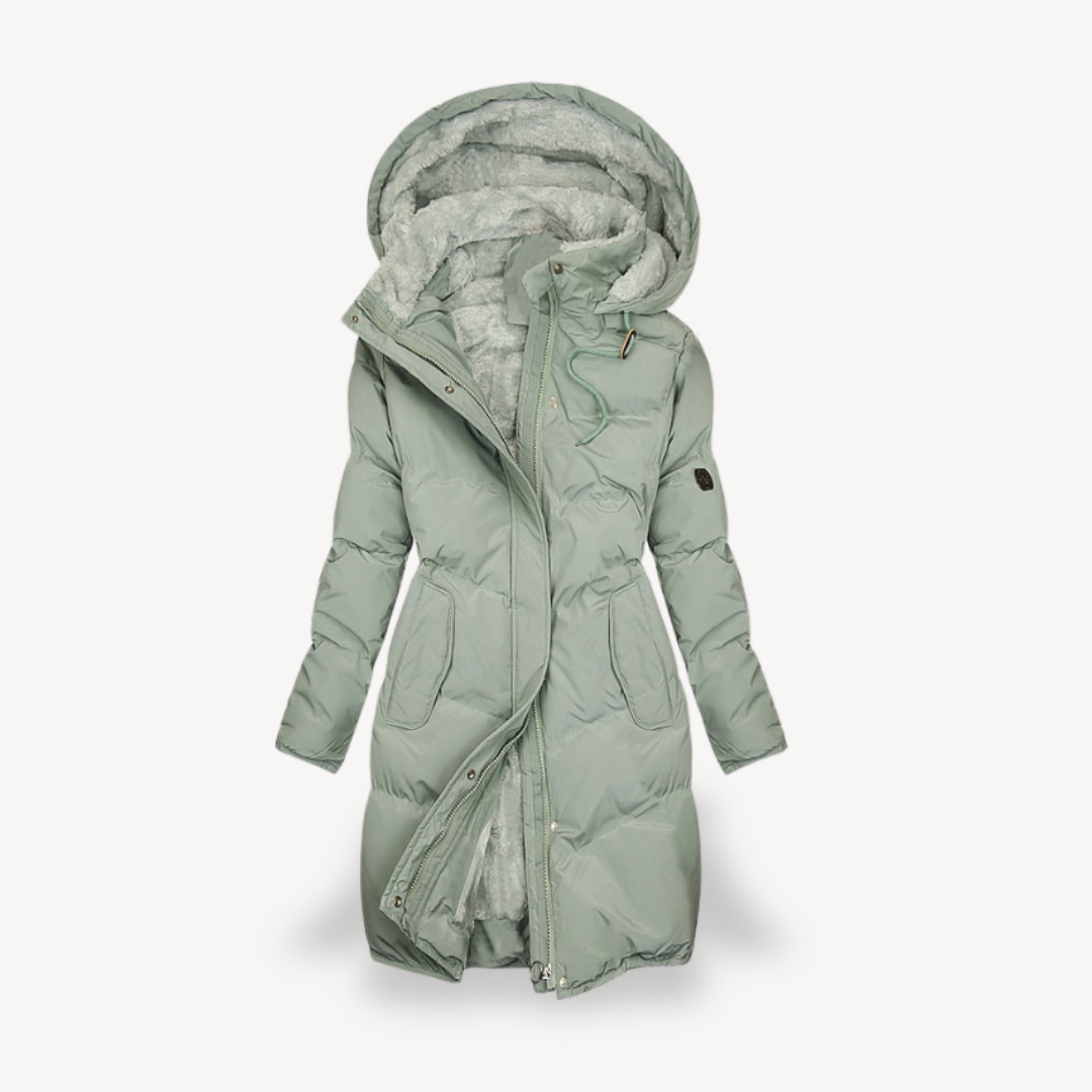 EB | Damen Pufferjacke mit Kunstfell Gefüttert, mit Kapuze