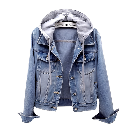 EB | Stilvolles Jeansjacke mit Kapuze für Frauen