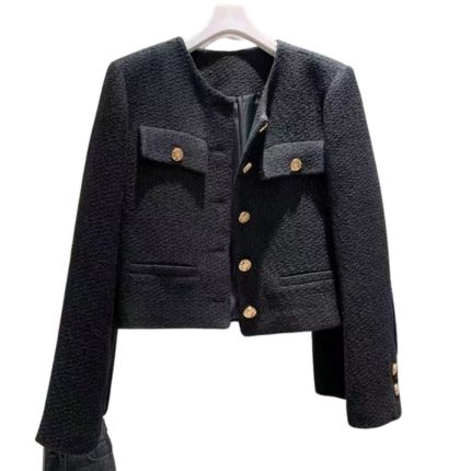 EB | Damen Tweedjacke mit Rundhalsausschnitt
