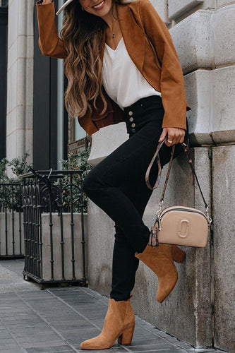 EB | Up Pocketed Faux Suede Motorradjacke (in 7 Farben)