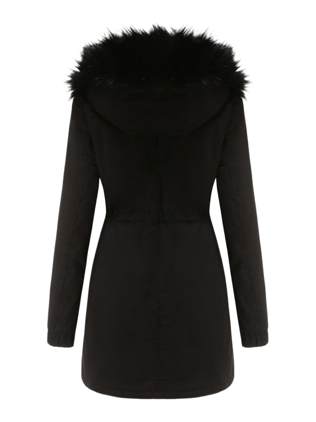 EB | Pelz Winterjacke für Damen - mit Kapuze und Taschen
