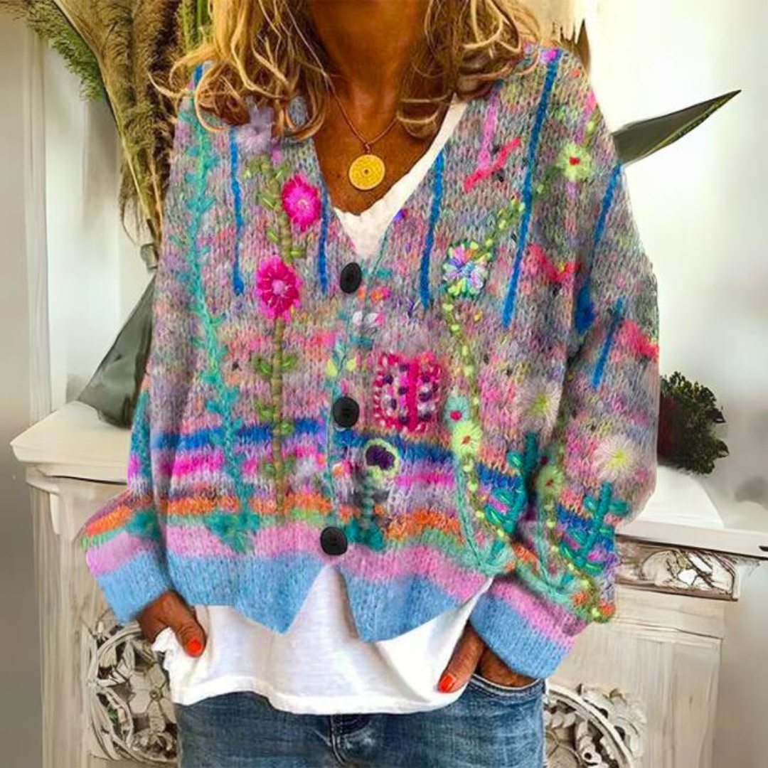 EB | Luxuriöse Bedruckte Strickjacke