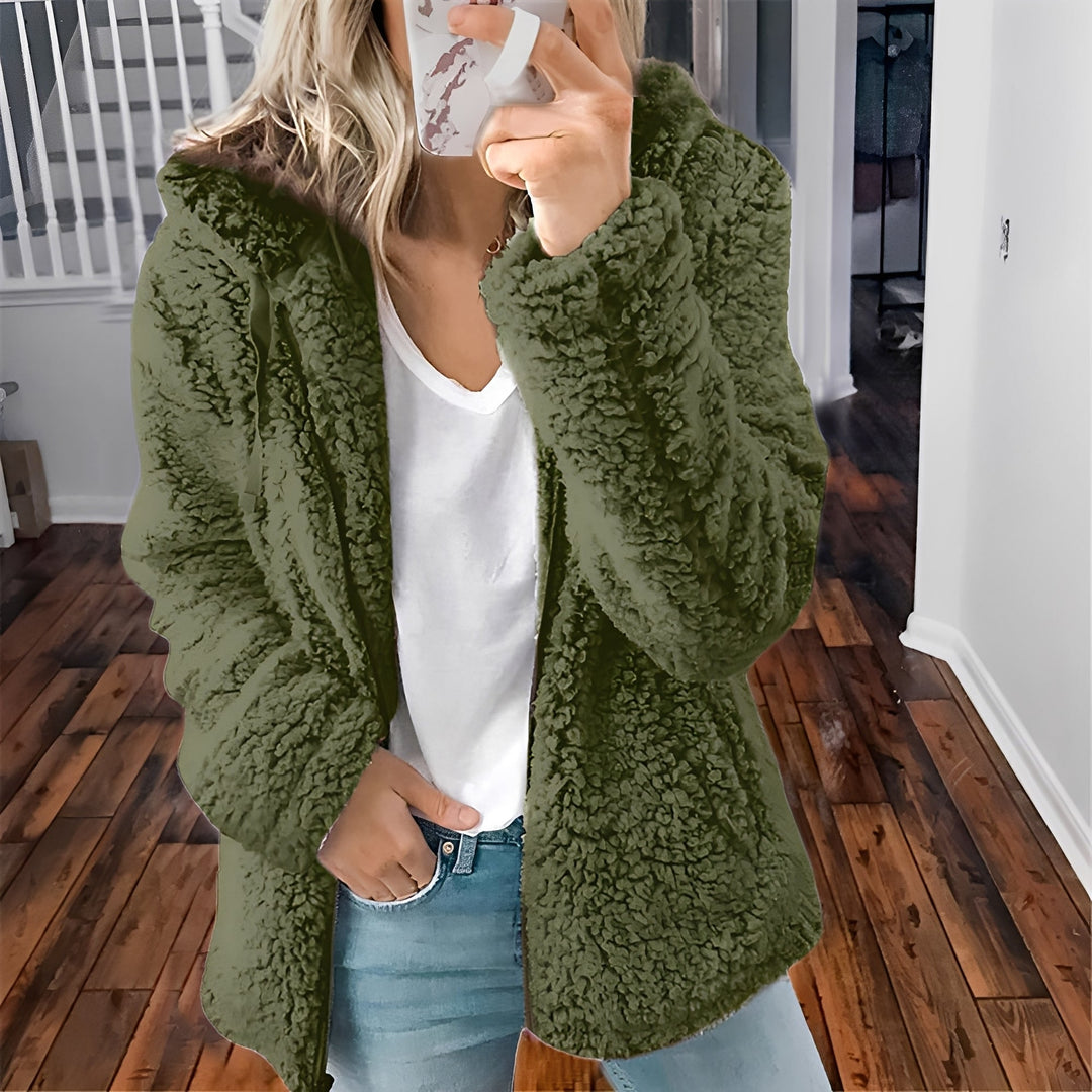 EB | Lässige Teddy-Fleece-Hoodie-Jacke für Frauen