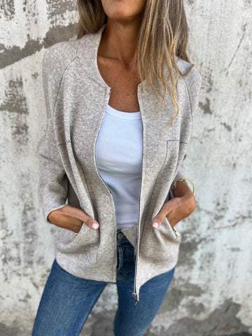 EB | Trendiger Cardigan mit Reißverschluss Gemütlicher Look Modisch und Vielseitig