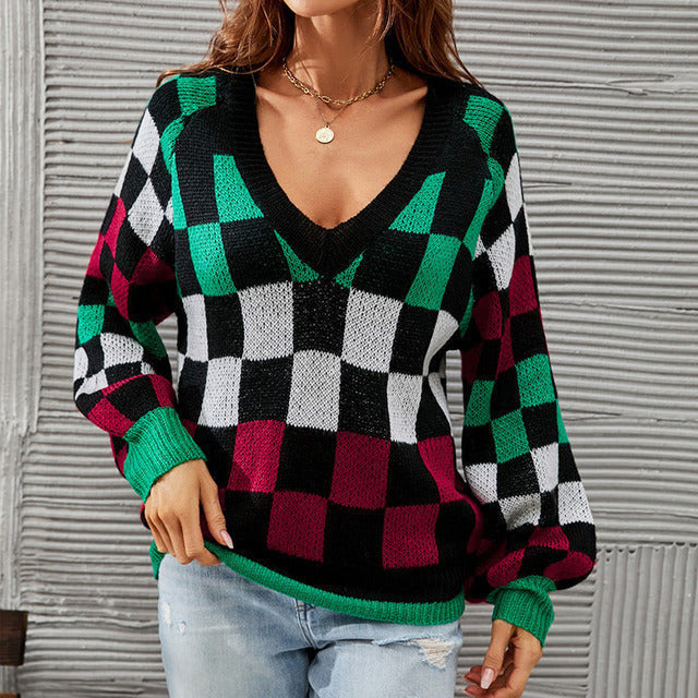 EB | Gepunkteter Strickpullover mit Ballonärmeln Polyester Elegant, Bequem