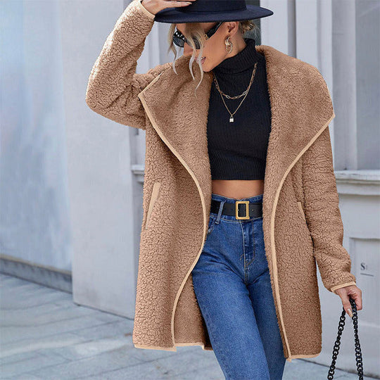EB | Fluffy Lange Jacke Polyester Warm, Stilvoll